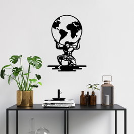 Wallity Atlas - 461 Escultura de Pared de Metal Negra